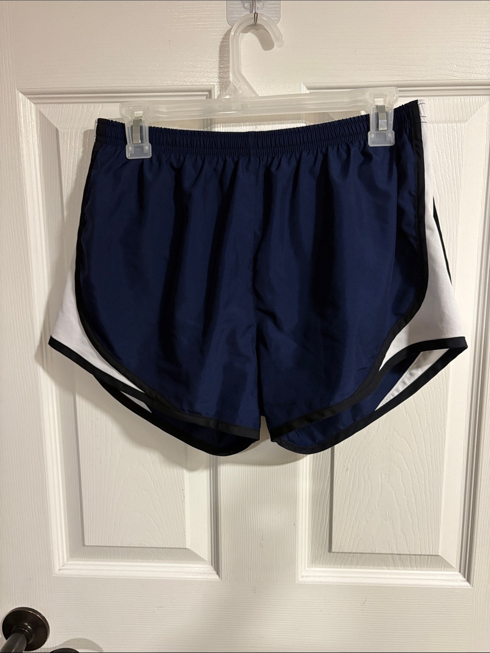 Sport-Tek Navy Athletic Shorts with White Side Panels